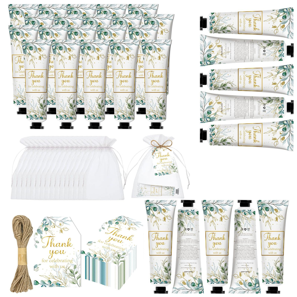 Nlicrst greenery hand cream pack for baby shower favors, compact and gift-ready