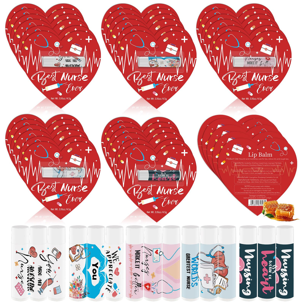 Nlicrst Nurses Week lip balm pack front with celebratory gift design.