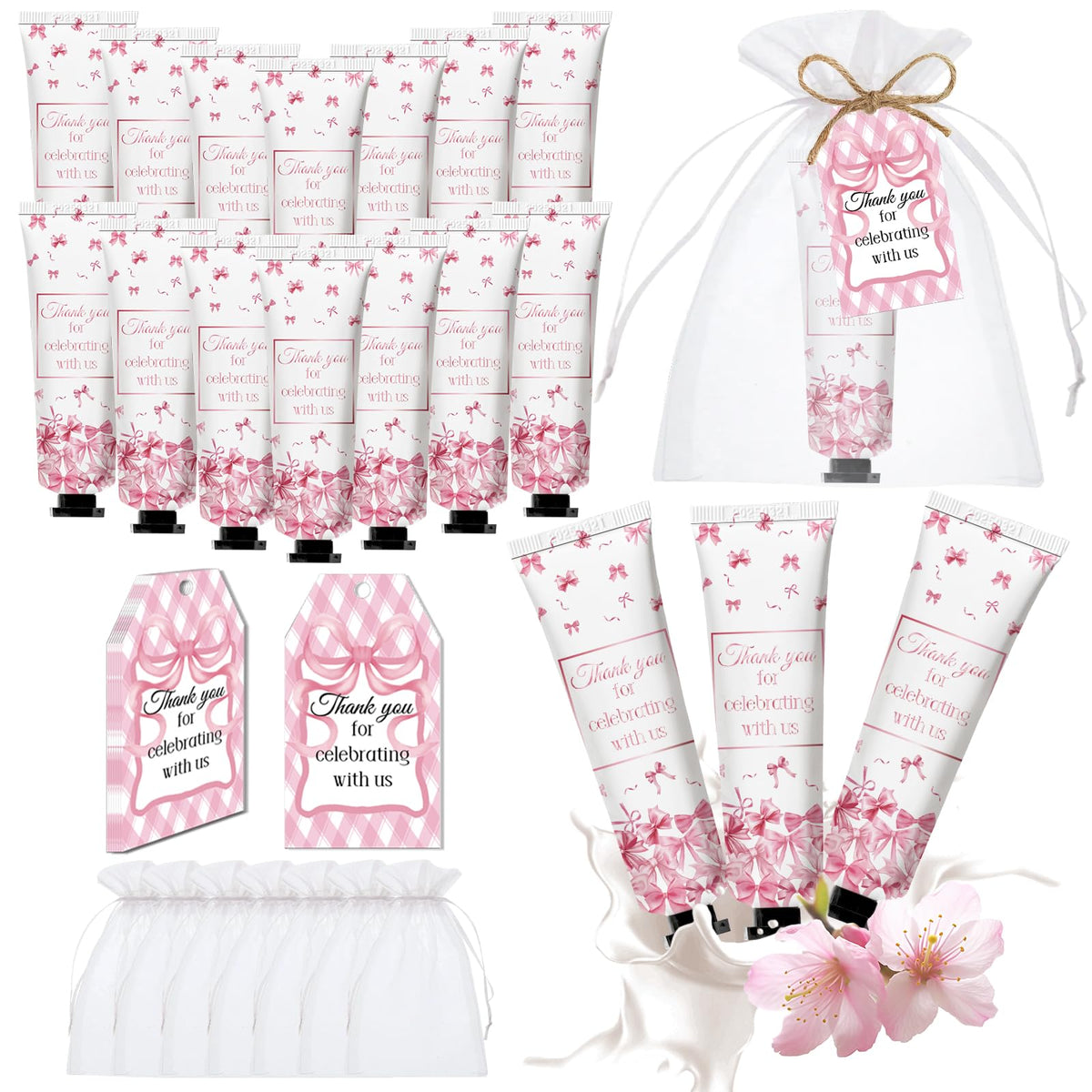 Nlicrst pink bow hand cream box display for party favors