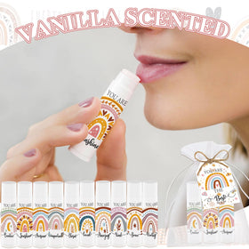 Thank-you cards paired with lip balm for heartfelt appreciation gifts