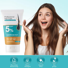 Nmoiat 2pcs 5% Hair Growth Scalp Massage Cream bottle enables easy, targeted scalp treatment.