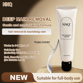 NNQ hair removal cream ready for travel-friendly grooming routine.