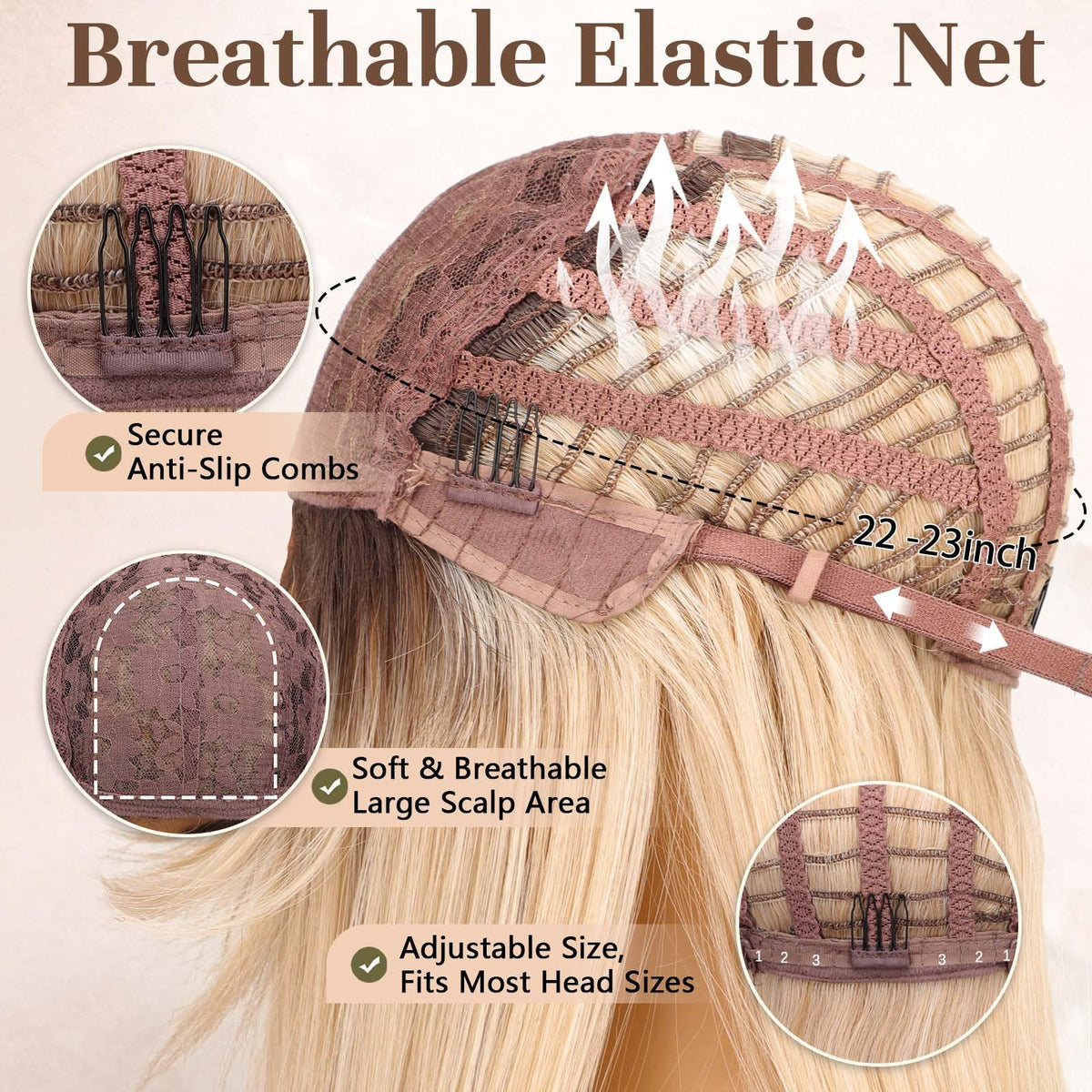 Nnzes easy-care, lightweight wig for quick, comfortable styling.