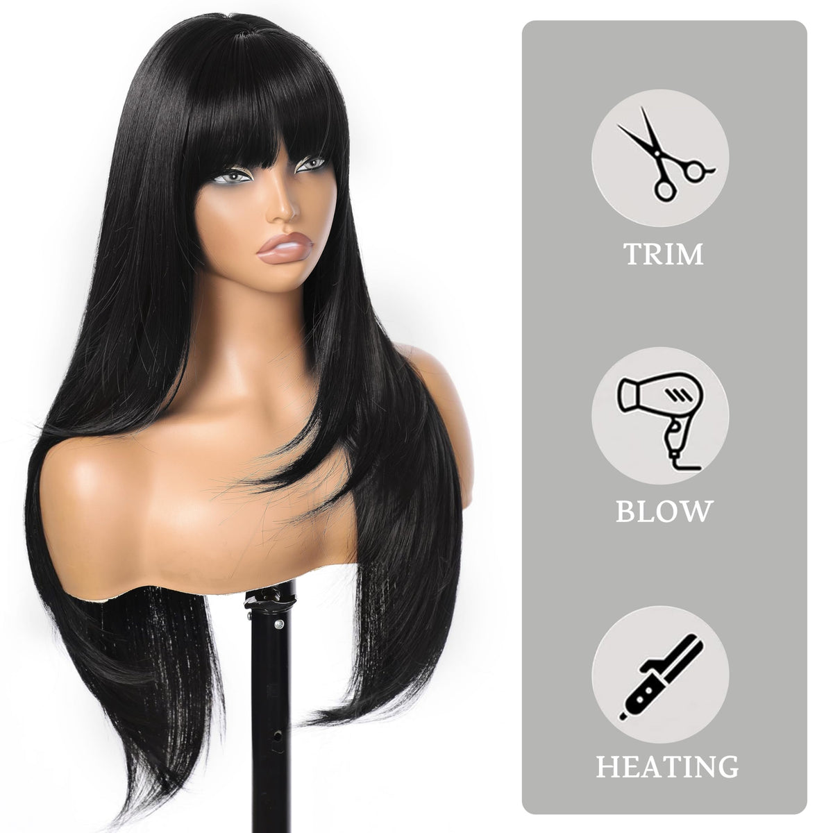 Nnzes heat-resistant synthetic wig ready for light styling