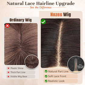 Nnzes lace-front hairline wig emphasizes natural part and seamless scalp blend
