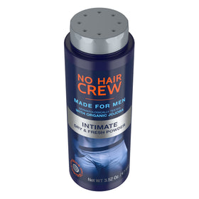 No Hair Crew jar cap detail showing secure seal to keep powder fresh.