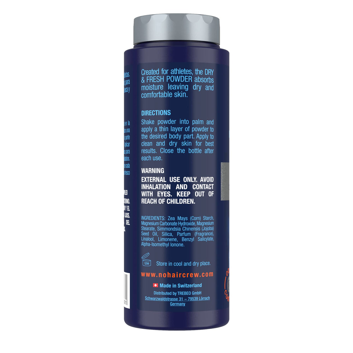 No Hair Crew powder dispense by shake for easy, mess-free application.