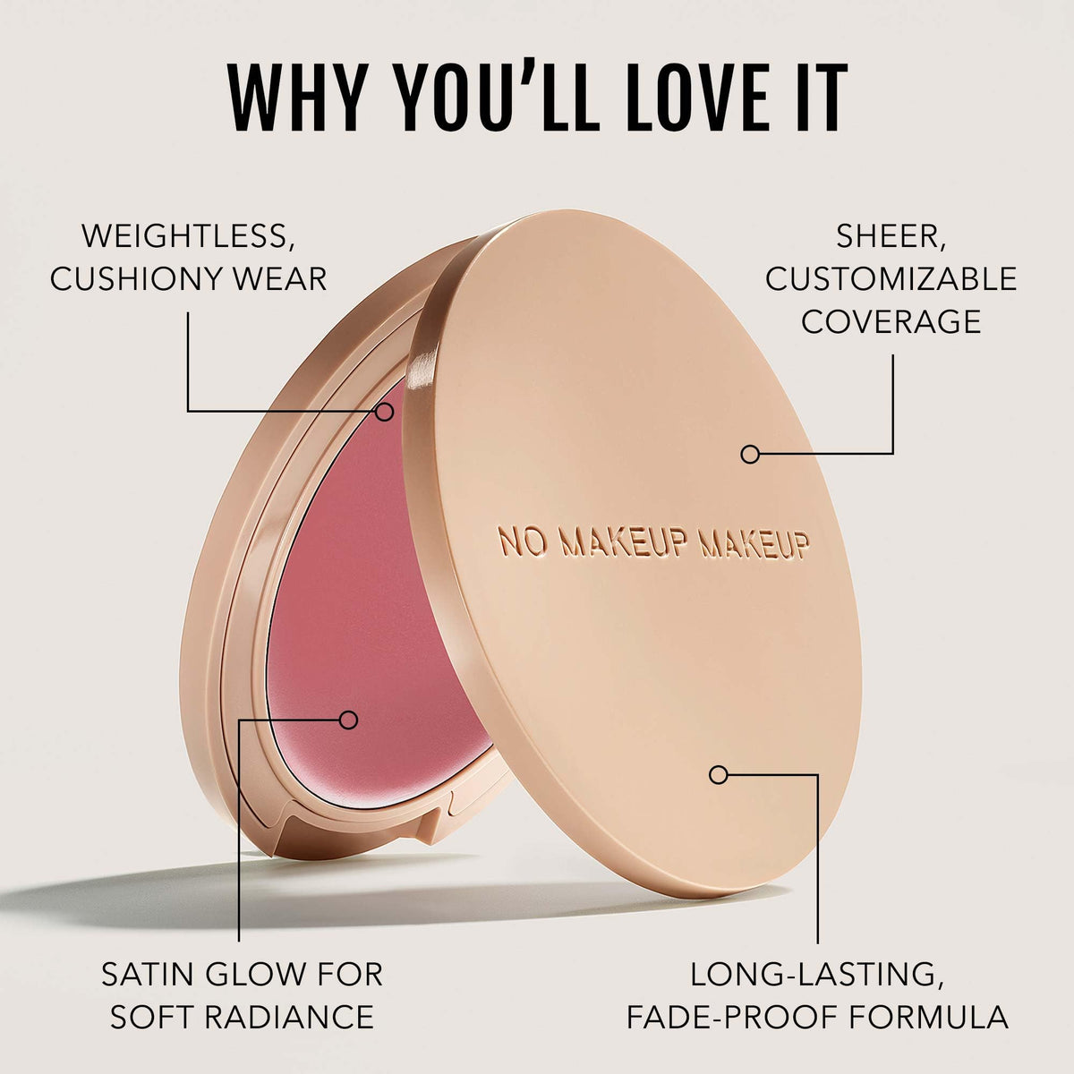 No Makeup Makeup angled brush closeup shows precise application edge