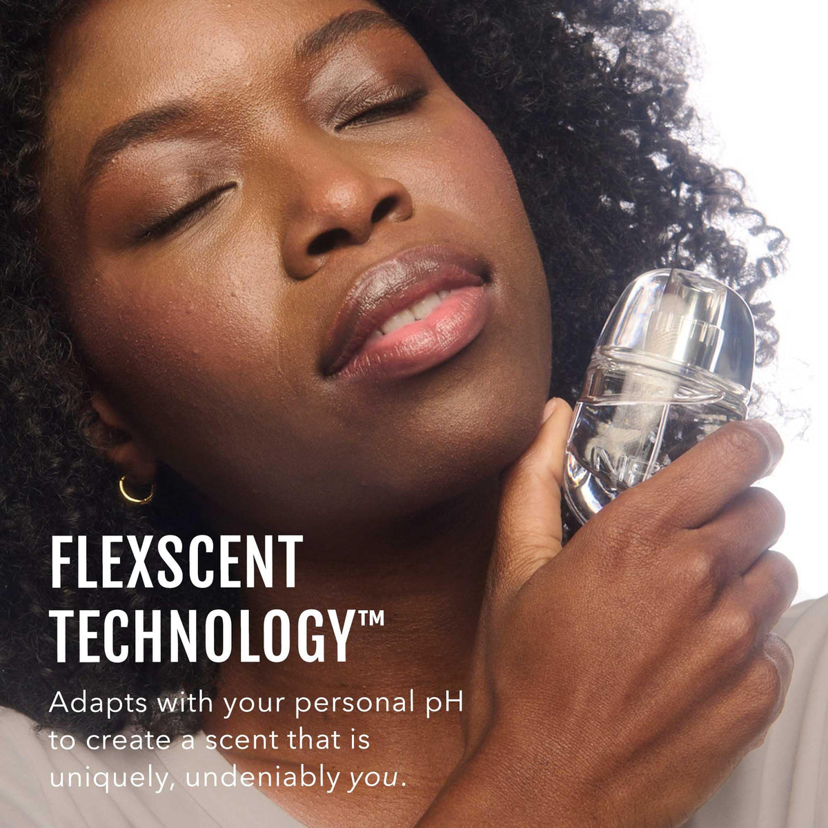 Person applying No Fragrance Fragrance on wrist, scent adapting to chemistry