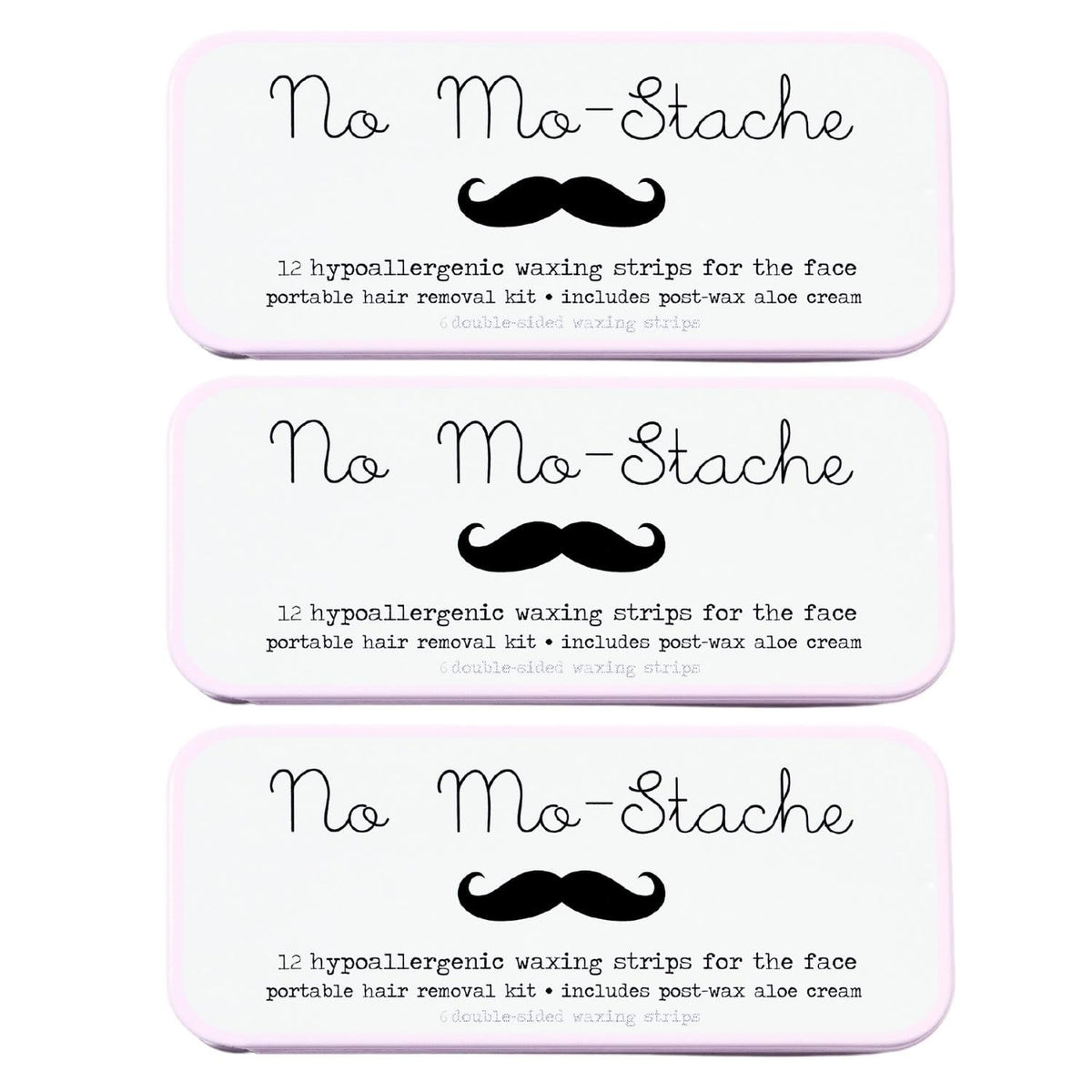 No Mo-Stache lip wax strip close-up for precise application.