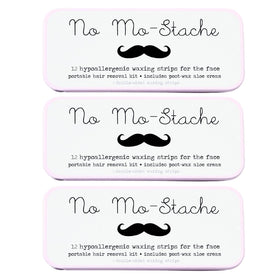 No Mo-Stache lip wax strip close-up for precise application.