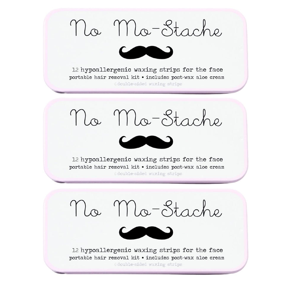 No Mo-Stache lip wax strip close-up for precise application.