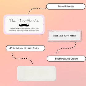 No Mo-Stache wax strips showing mess-free on-the-go use