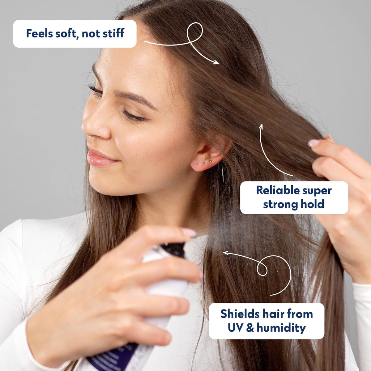 No Nothing fragrance-free mist in action for defined waves and reduced frizz.