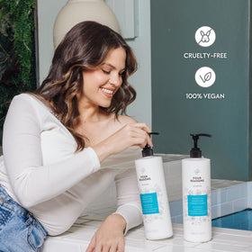 No Nothing fragrance-free moisturizing shampoo hand application for easy daily cleansing