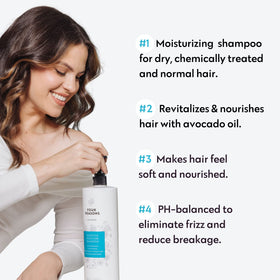 No Nothing fragrance-free moisturizing shampoo label front highlights unscented formula for allergy-prone skin