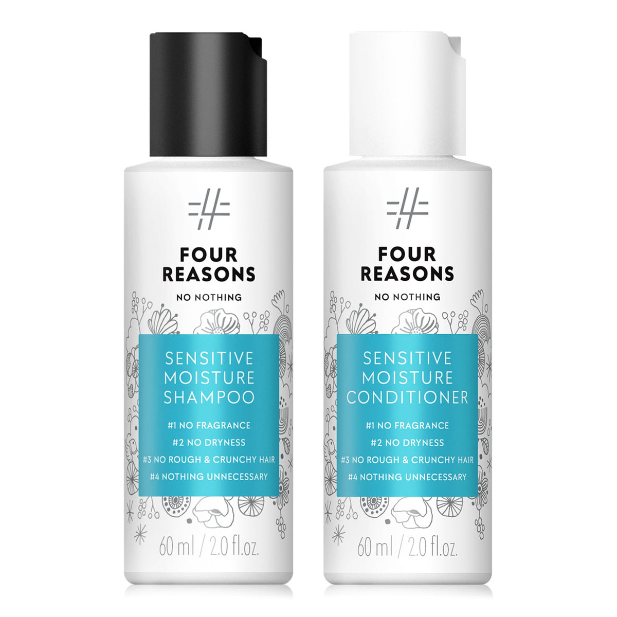 No Nothing Sensitive Moisture Shampoo travel-size bottle for on-the-go hydration