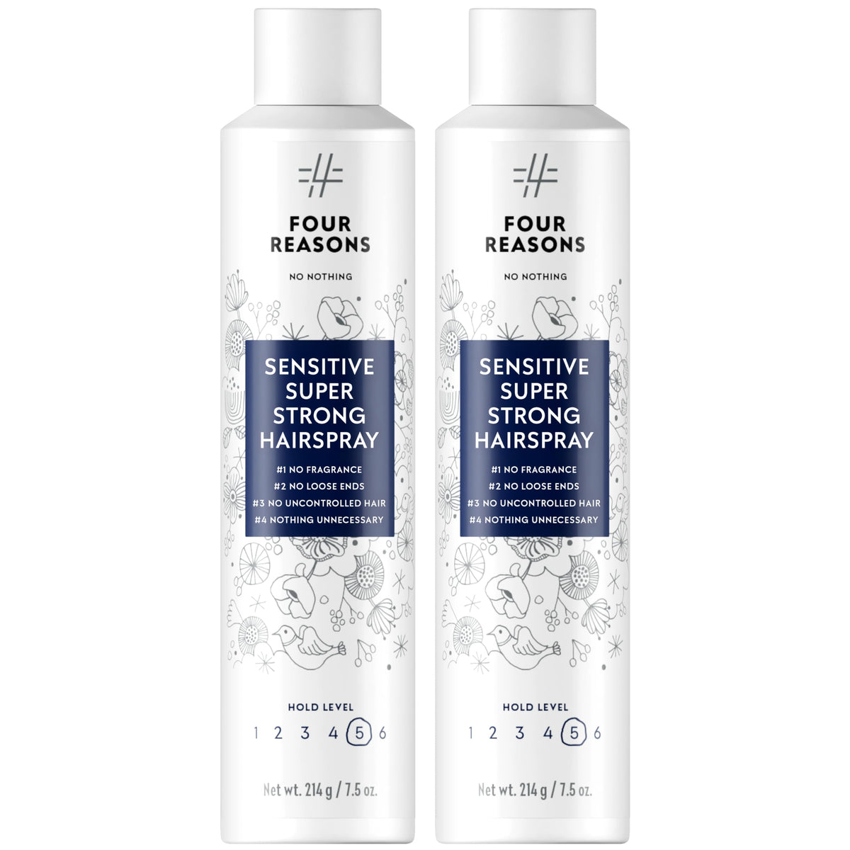 No Nothing Super Strong Hairspray bottle front shows fragrance-free formula for sensitive scalps.