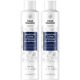 No Nothing Super Strong Hairspray bottle front shows fragrance-free formula for sensitive scalps.