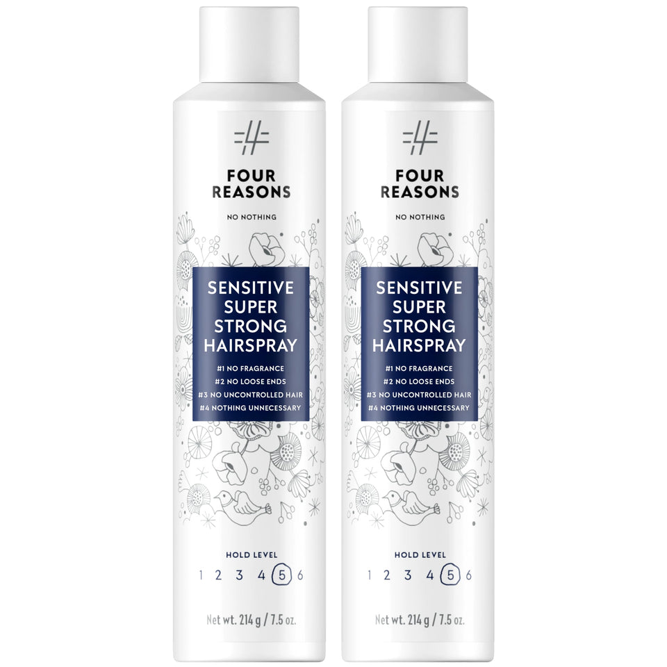 No Nothing Super Strong Hairspray bottle front shows fragrance-free formula for sensitive scalps.