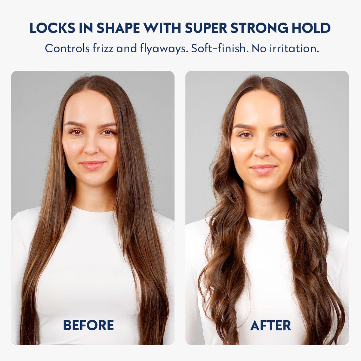 No Nothing Super Strong Hairspray two-pack with 7.5 oz bottles for bold, lasting styles.