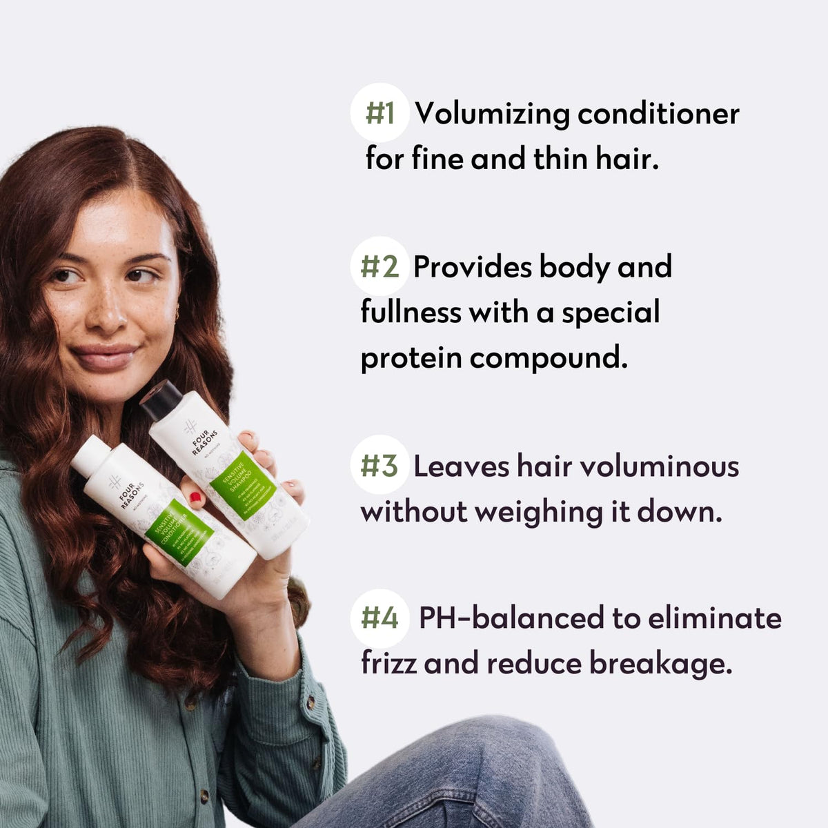 No Nothing Volume Conditioner texture close-up, lightweight feel delivering soft, airy hair.