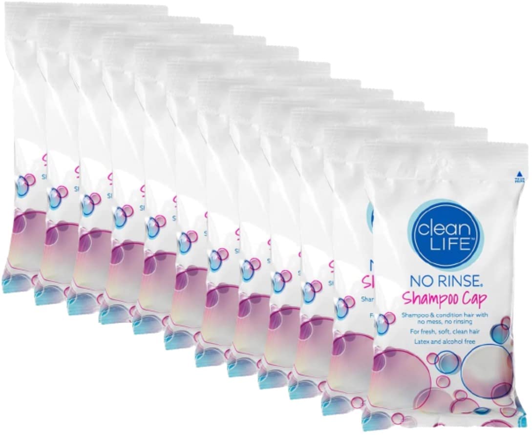 No-Rinse Cleanlife Cap 12-pack on display for easy caregiver in-bed hygiene