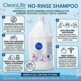 No-Rinse CleanLife liquid poured for quick foam cleansing