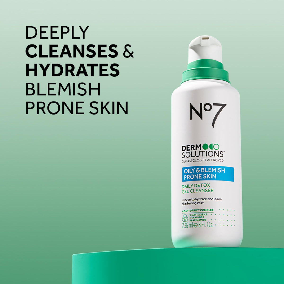 No7 Derm Solutions Daily Detox foaming cleanser foam texture delivers a silky, refreshing lather