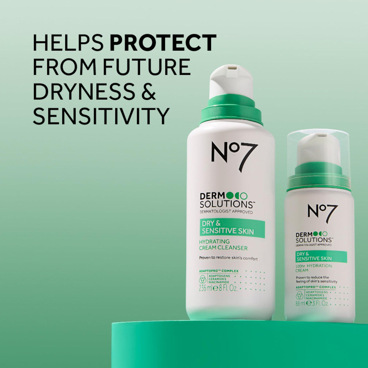 No7 Derm Solutions Hydrating Facial Cleanser maintains moisture barrier during cleansing.