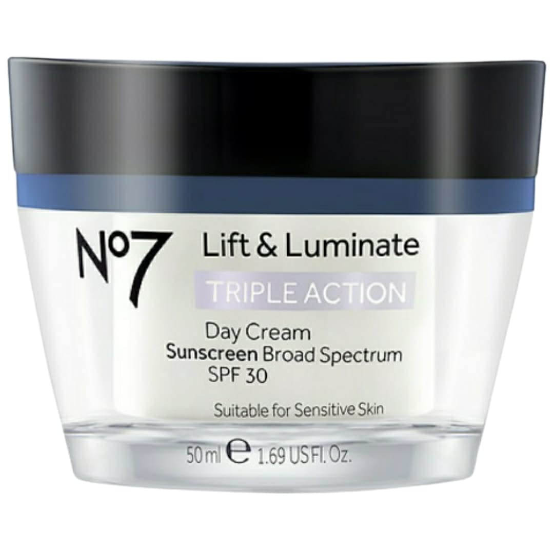 No7 Lift and Luminate night cream jar for overnight nourishment and smoothing