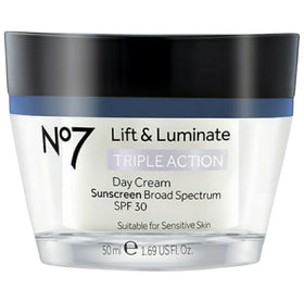 No7 Lift and Luminate night cream jar for overnight nourishment and smoothing