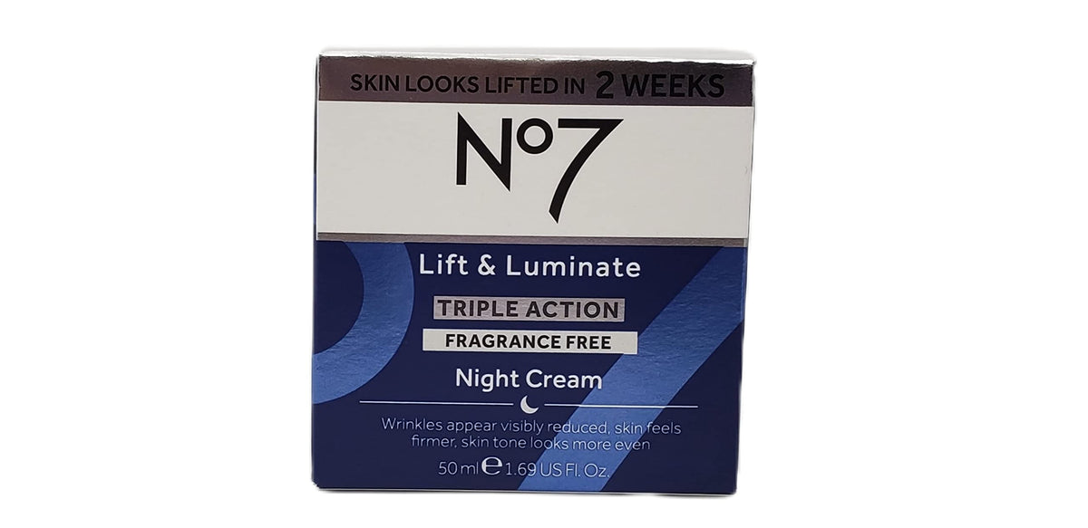 No.7 Lift & Luminate day cream texture close-up showing smooth finish