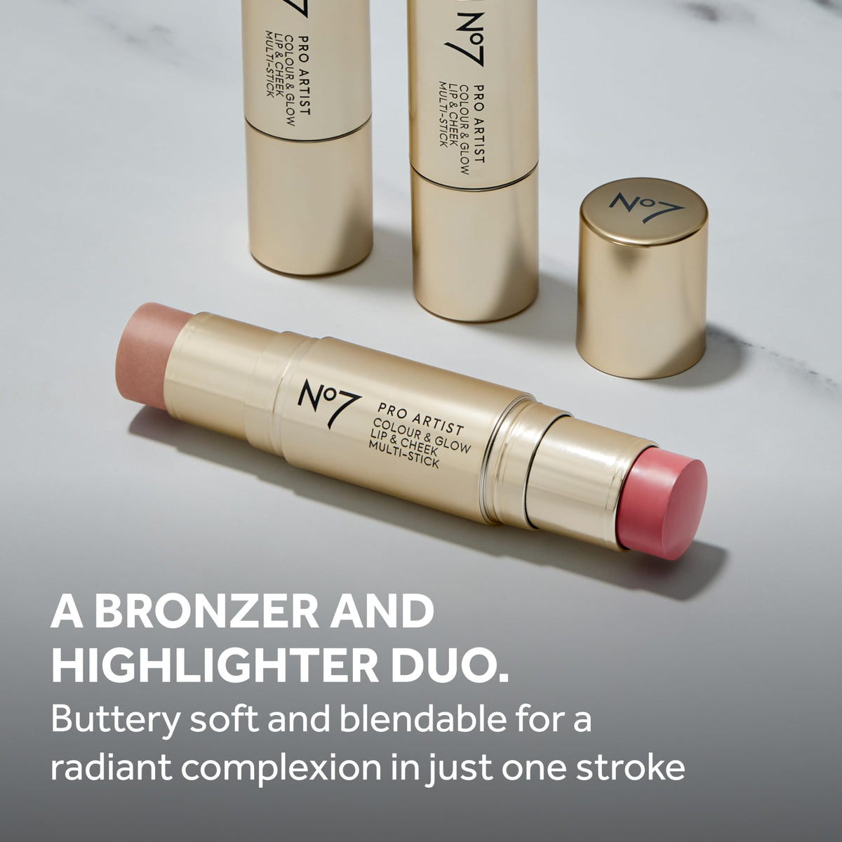 No7 Pro Artist dual-ended contour stick closeup shows precise blending.