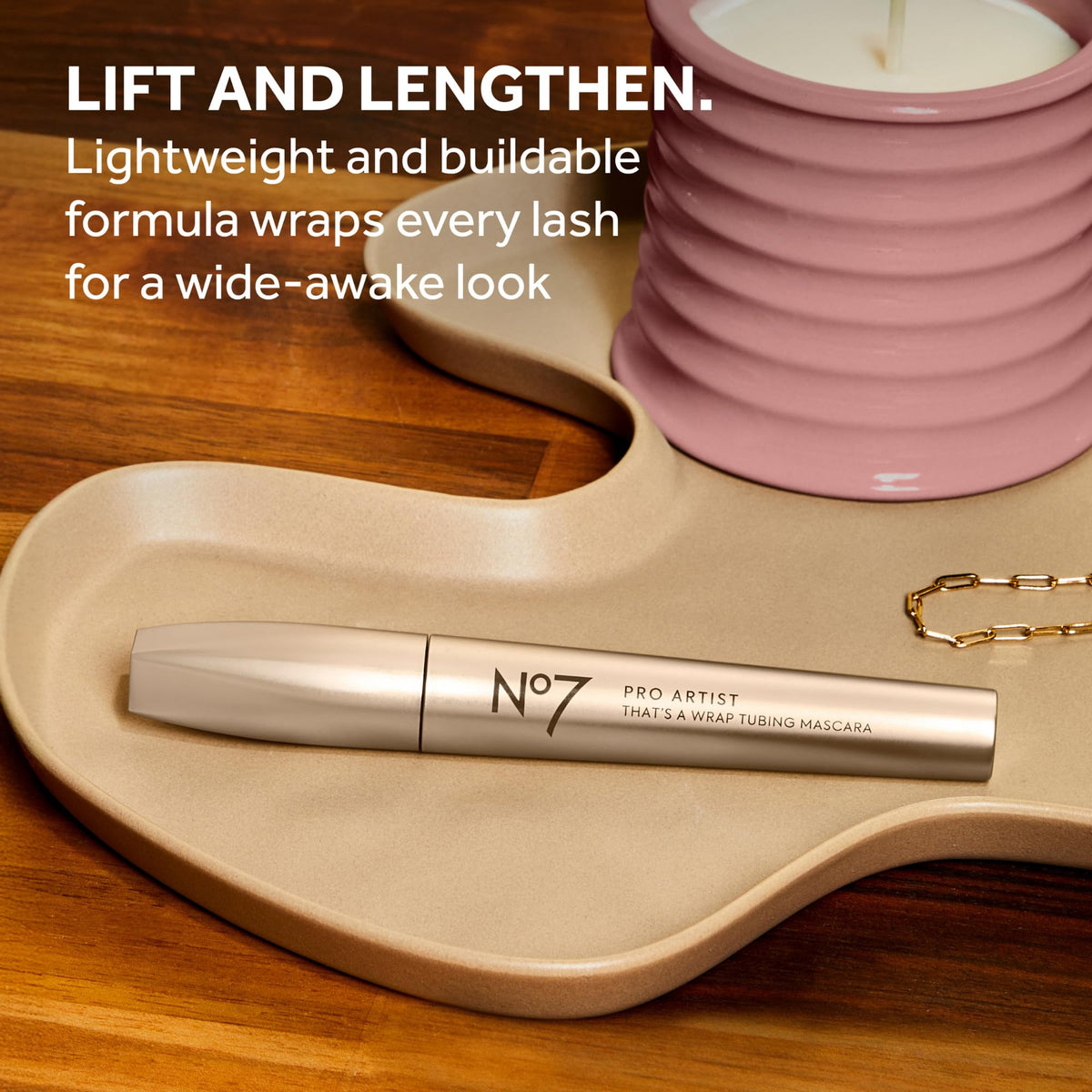 No7 Pro Artist Wrap Mascara defines lashes with smooth separation.