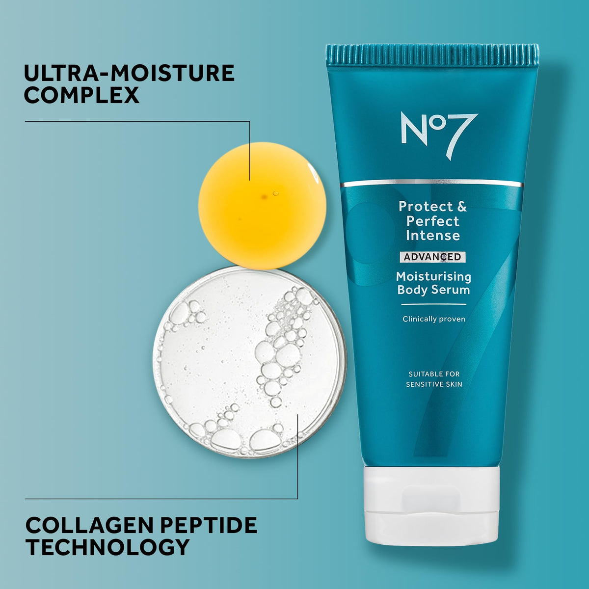 No7 Protect & Perfect bottle emphasizes argan oil for nourished, softer skin.