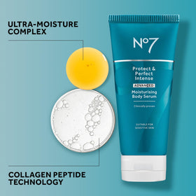 No7 Protect & Perfect bottle emphasizes argan oil for nourished, softer skin.