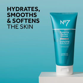 No7 Protect & Perfect serum pump close-up shows quick absorption without greasiness.