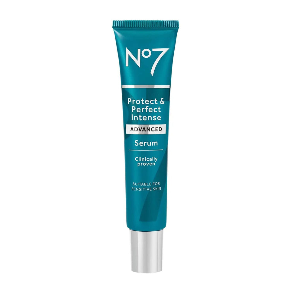 No7 Protect & Perfect serum bottle showing premium hydration benefits.