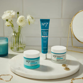 No7 hyaluronic-acid drop highlights hydrating benefits for the skin.