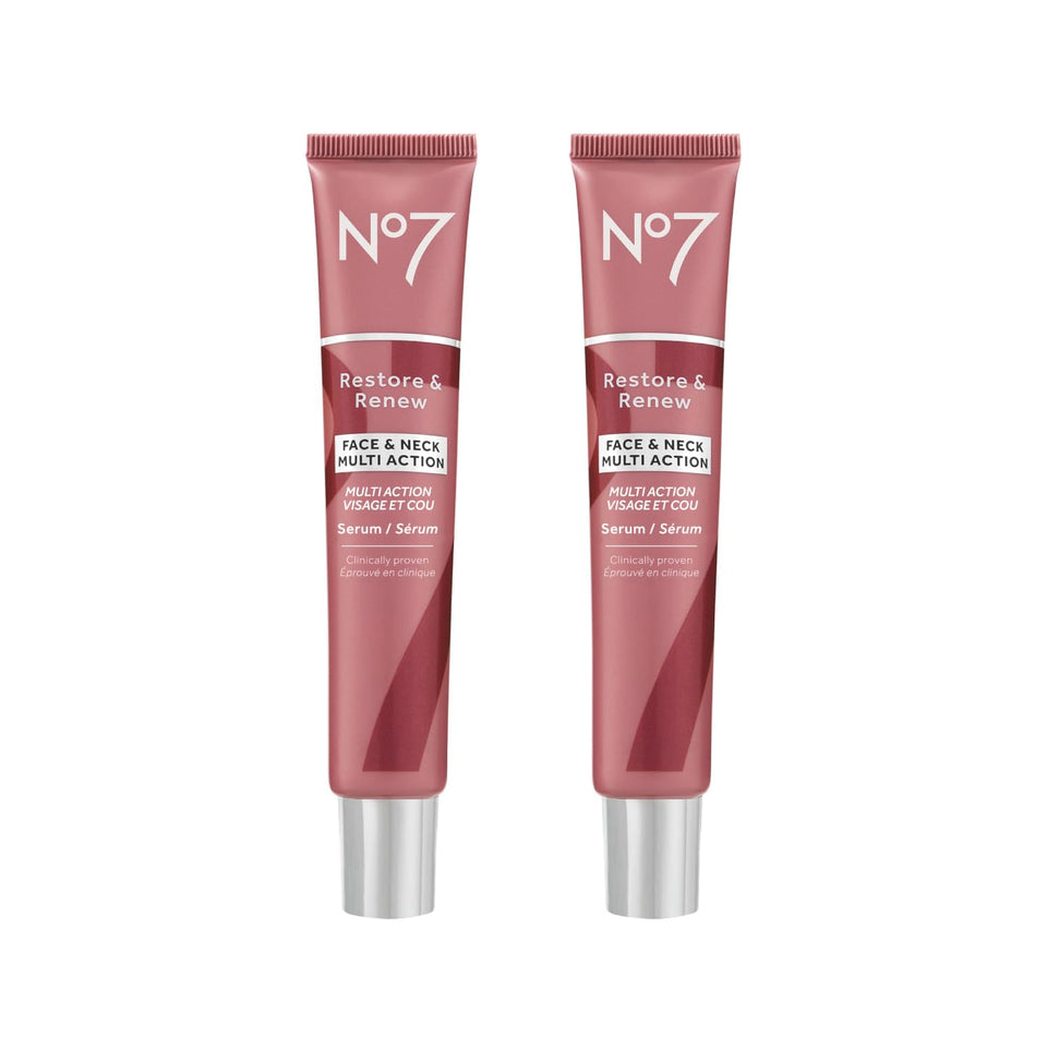 No7 Restore and Renew serum bottle pour for hydrating care