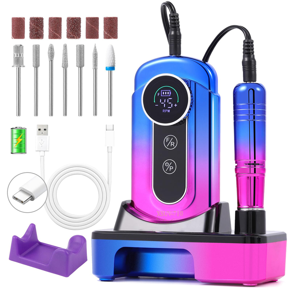 Nobeka electric nail drill base with stand keeps workspace organized for efficient manicures