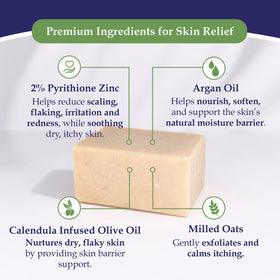 Noble Formula milled oats bar for gentle exfoliation and soothing relief.