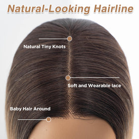 NOBLE wig with four combs and adjustable straps for secure fit.