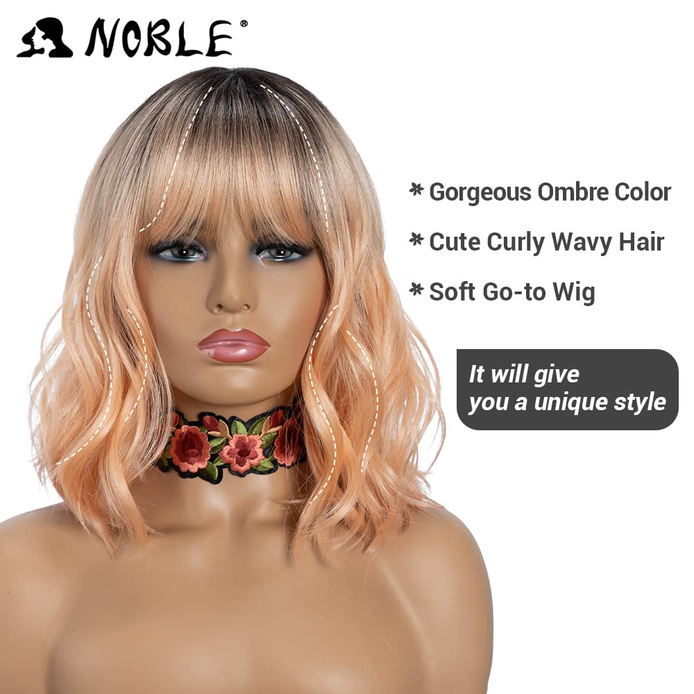 NOBLE ombre wig highlights vibrant color blend for bold fashion.
