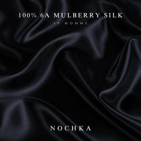 Nochka Fashion model wearing silk headband demonstrates effortless styling and comfort.