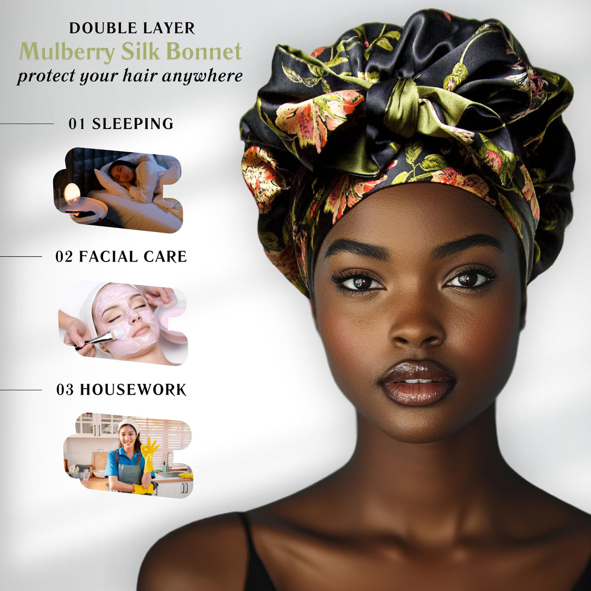 Nochka Fashion Wild Rose silk bonnet handmade in the USA