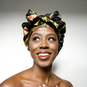 Nochka Fashion Wild Rose silk bonnet suitable for night-use routines