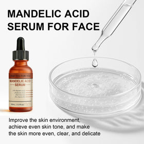 Nodfens Mandelic Acid Serum dropper closeup shows controlled application and hydration.