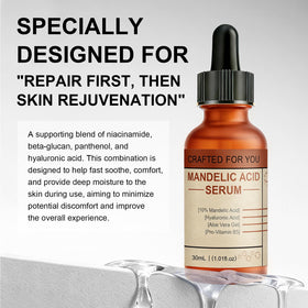 Nodfens Mandelic Serum texture closeup shows quick absorption into skin.
